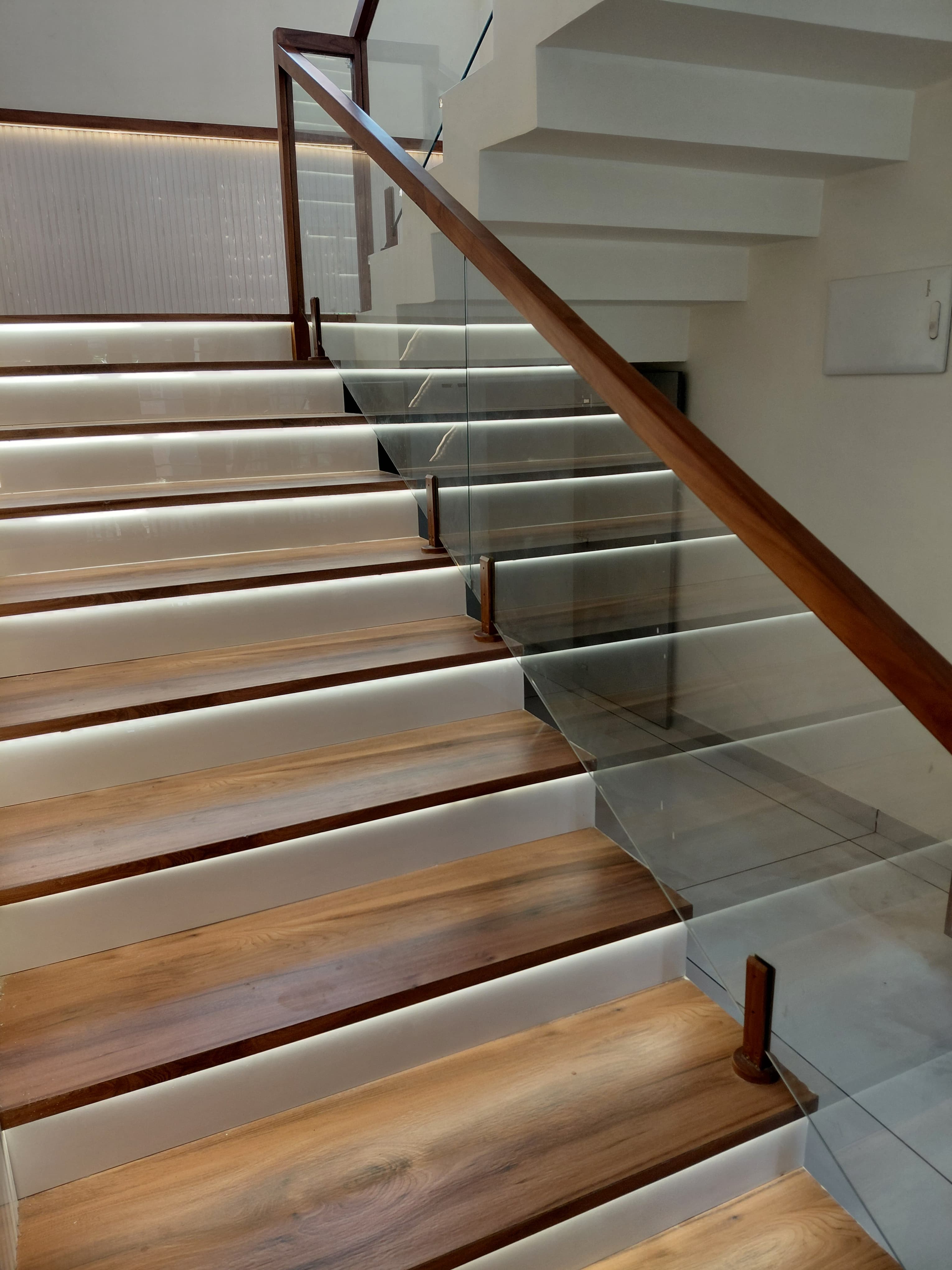 Modern wooden staircase